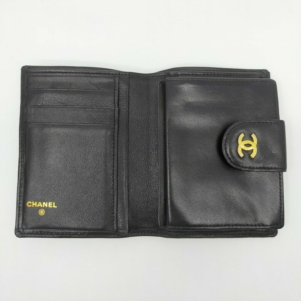 Authentic Chanel Bicolore Coco Mark Leather Wallet - Picture 5 of 10
